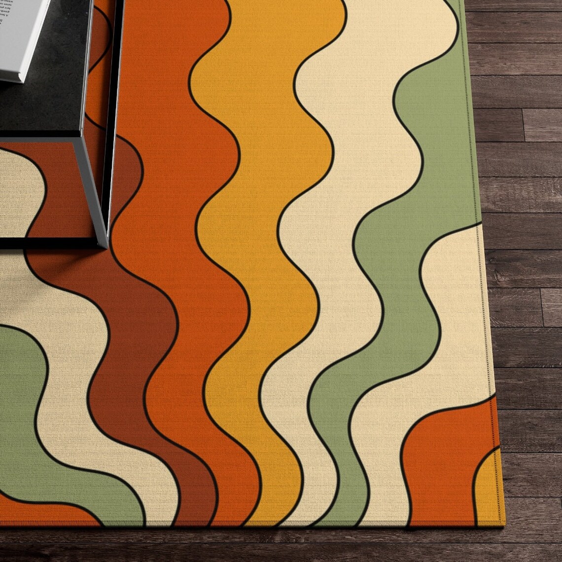 Retro Rug 70s Rug Funky Rug Trippy Rug Hippie Rug Etsy