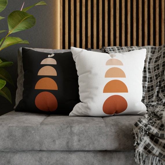 Abstract Shapes Boho Throw Pillow Terracotta Burnt Orange Beige Mid Century Modern Pillow Cover Organic Shapes Retro Bohemian Pillow Case Etsy
