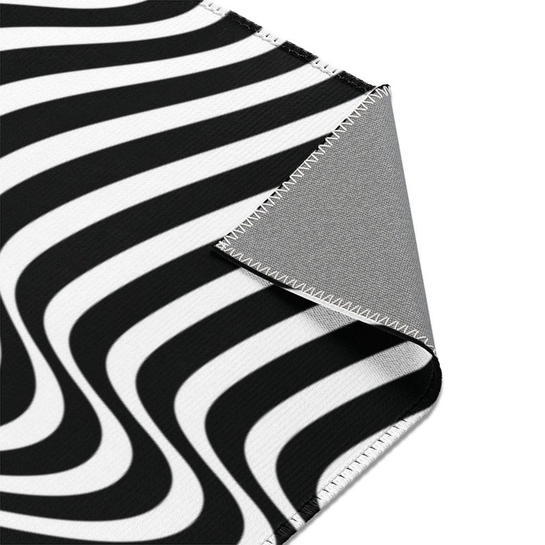 Trippy Rug Funky Rug Black and White Optical Illusion Rug Etsy
