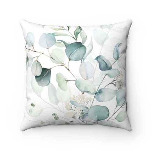 Eucalyptus Botanical Pillow Cover Boho Throw Pillow Cover Etsy