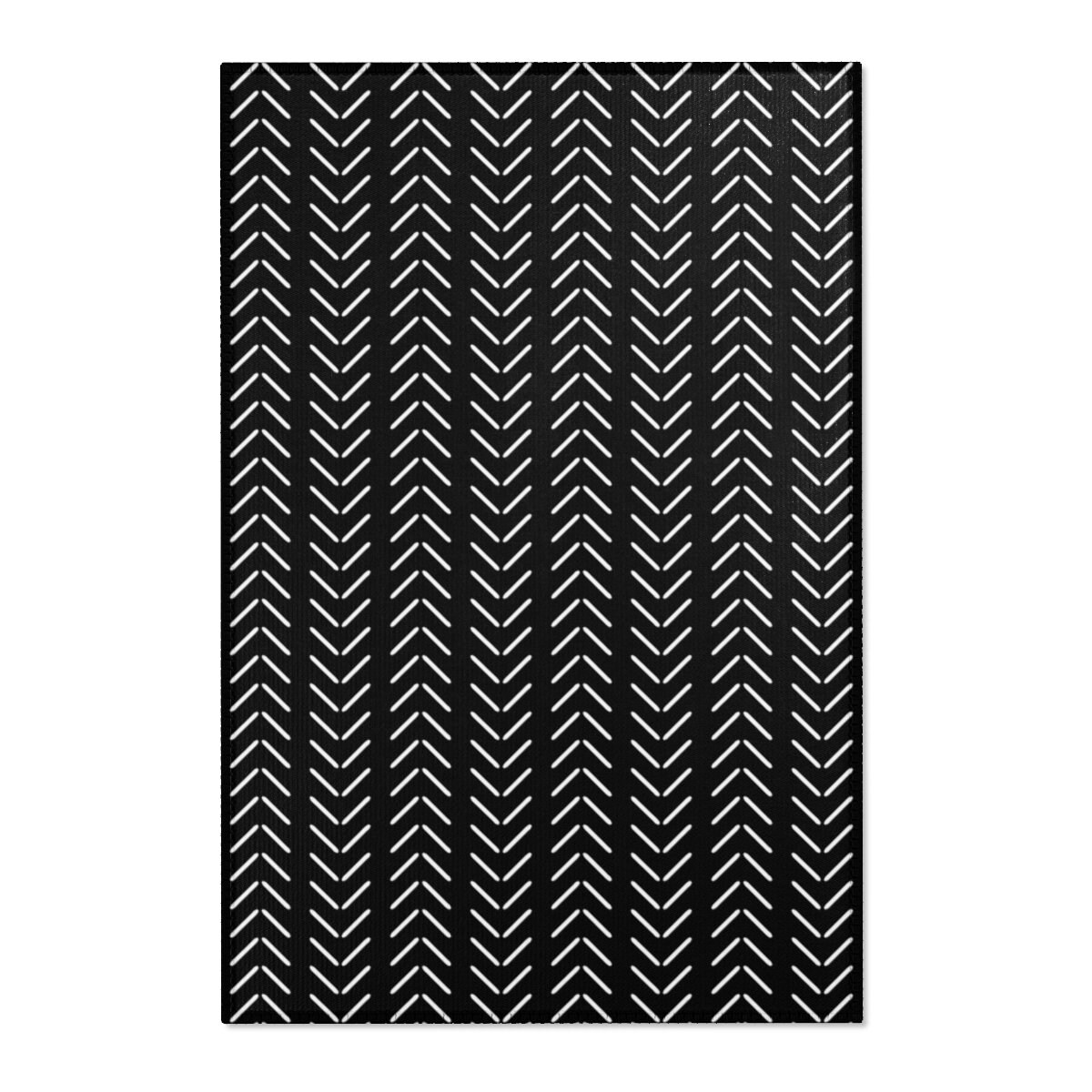 Boho Rug Mudcloth Pattern Black and White Area Rug Modern Etsy