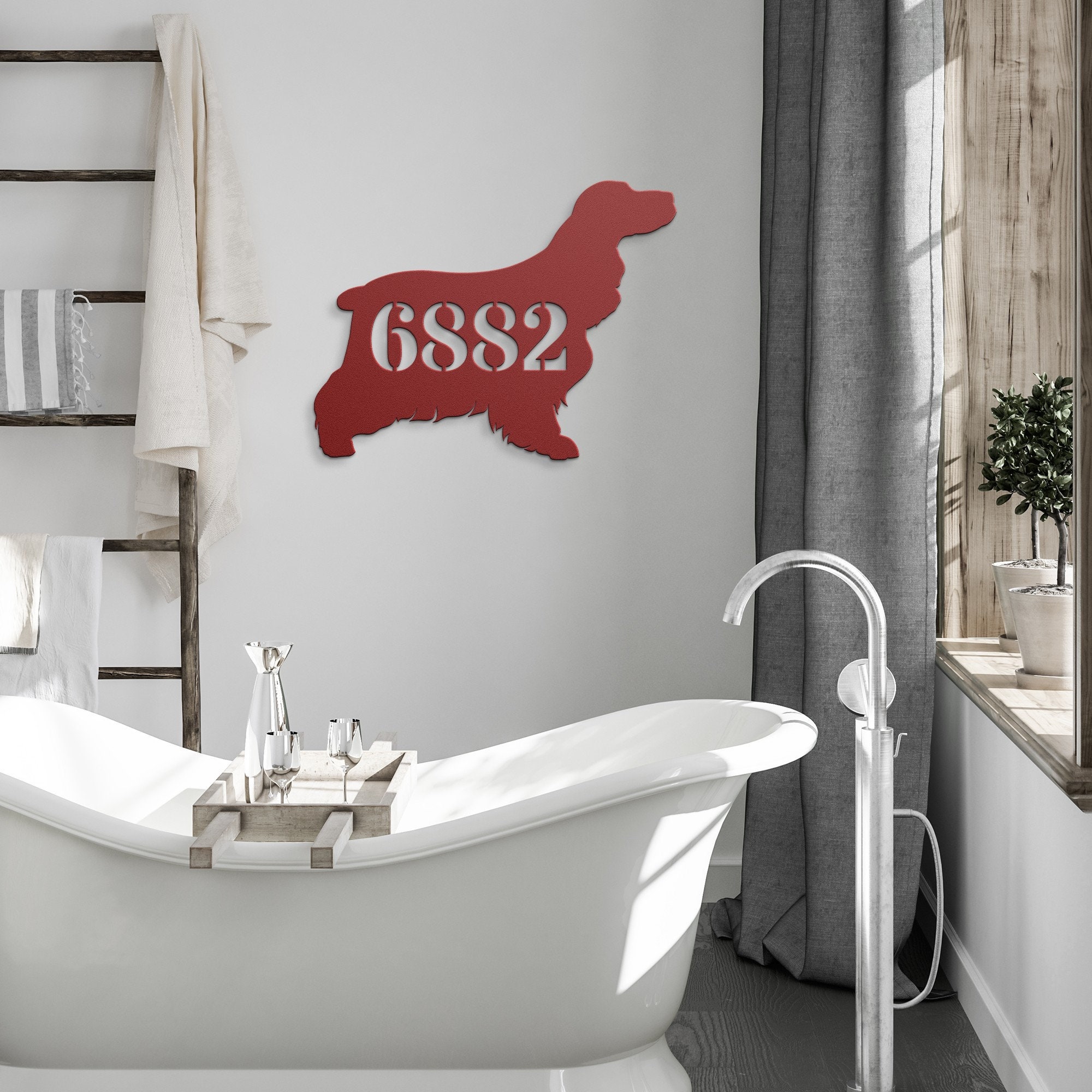 Cocker Spaniel Custom House Number Sign, English Cocker Spaniel Gifts ...