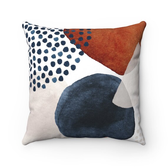 Rust and navy pillows cheap