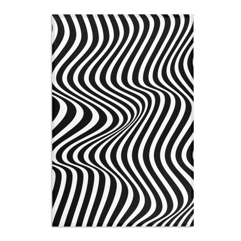 Trippy Rug Funky Rug Black and White Optical Illusion Rug Etsy