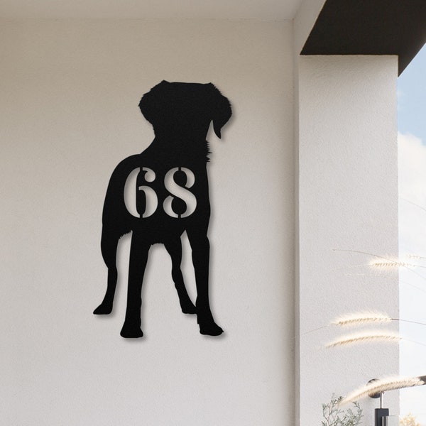 Brittany Spaniel Custom House Number Sign, Brittany Spaniel Gifts, Personalized Dog Metal Wall Art, Front Porch Address Sign, Dog Door Sign