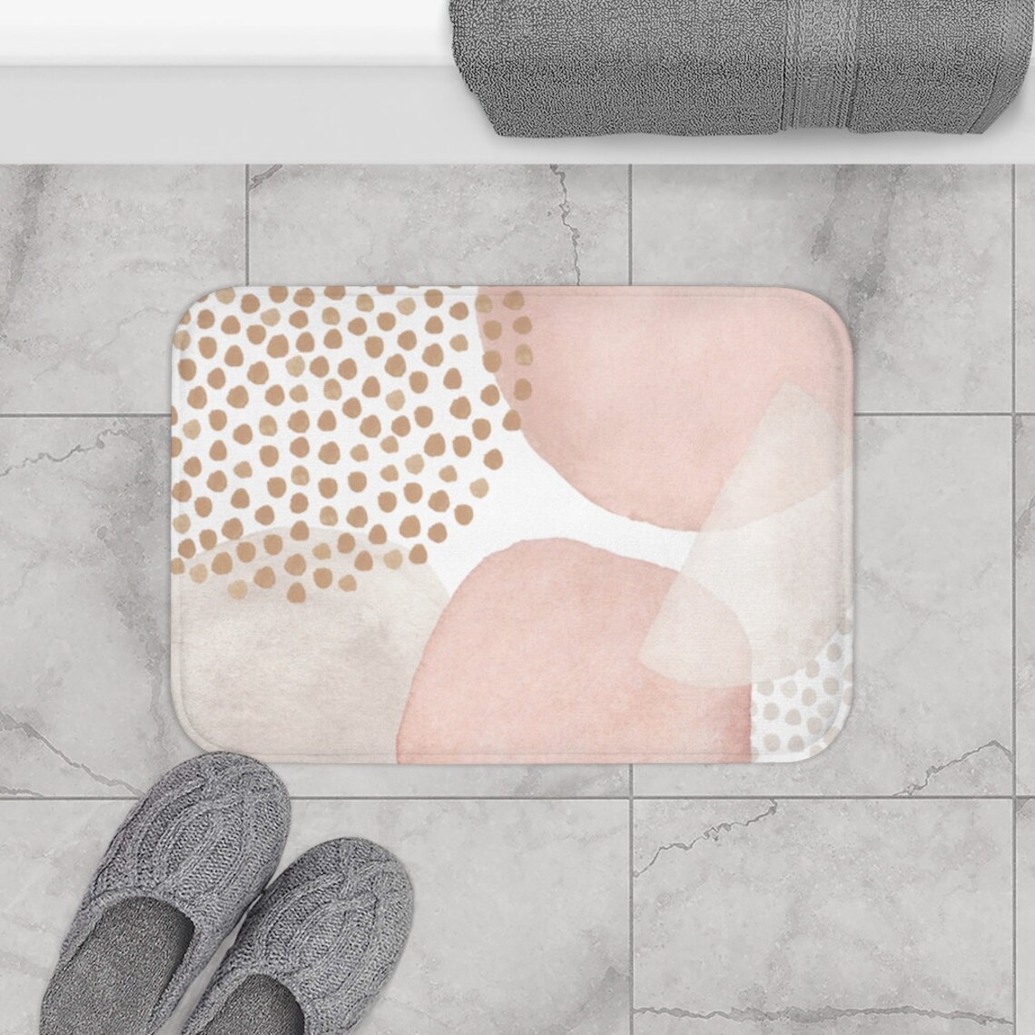 Abstract Art Bath Mat Nonslip Modern Boho Chic Bath Rug With Etsy