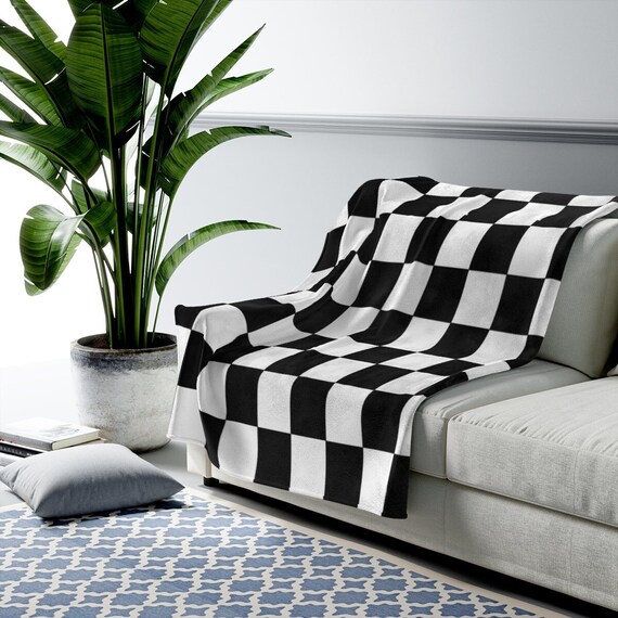 Black and white checkered throw blanket hot sale