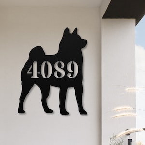 Shiba Inu Custom House Number Sign, Black Shiba Inu Gifts, Personalized Shiba Dog Metal Wall Art, Shiba Front Porch Address Sign, Door Sign
