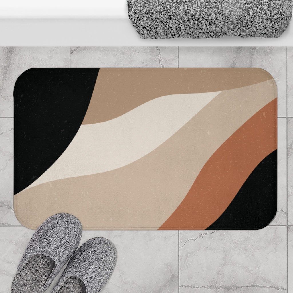 Abstract Art Bath Mat Nonslip Modern Boho Chic Bath Rug in Etsy