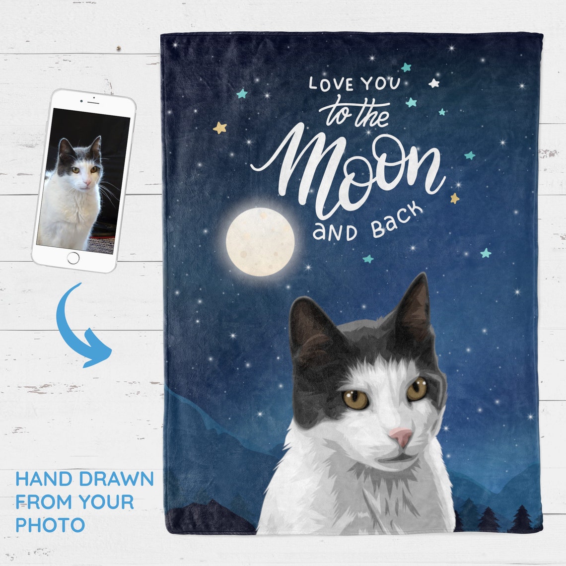 Custom Dog Blanket Love You to the Moon and Back Custom Pet Etsy