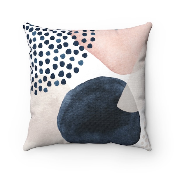 Pink and Navy Throw Pillow Etsy
