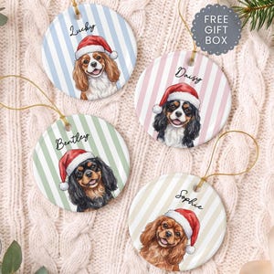 Cavalier Ornament, Personalized Cavalier King Charles Spaniel Gifts, Custom Dog Name Christmas Decor, Custom Pet Keepsake, Dog Memorial Gift