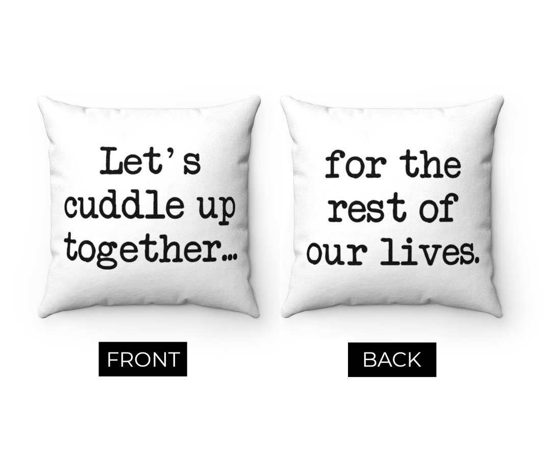 Lumbar Pillow Let's Cuddle Girlfriend, Boyfriend, Husband, Wife, Organic  Cotton, Calligraphy Home Decor, Shop Small, Housewarming Gift 
