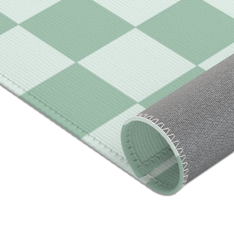 Checkered Rug Sage Green Checkerboard Rug Funky Rug Cute Etsy