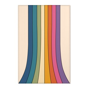 Retro Rug, 70s Rug, Funky Rug, Trippy Rug, Hippie Rug, Retro Rainbow Area Rug, Abstract Groovy Boho Rug, Kitchen Bedroom Living Room Art Rug image 3