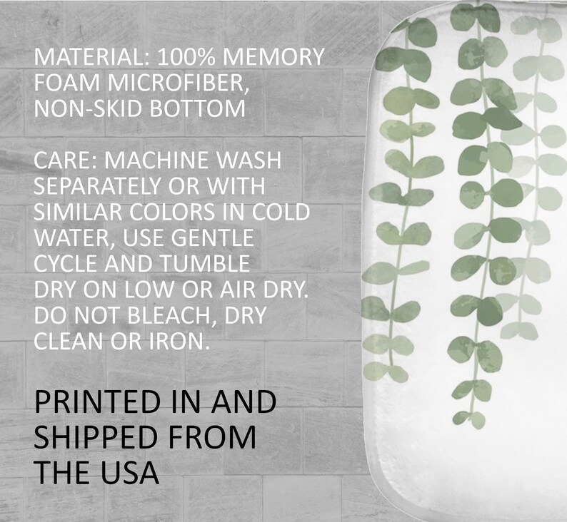 Eucalyptus Green Bath Mat Botanical and Floral Bath Rug Etsy.de
