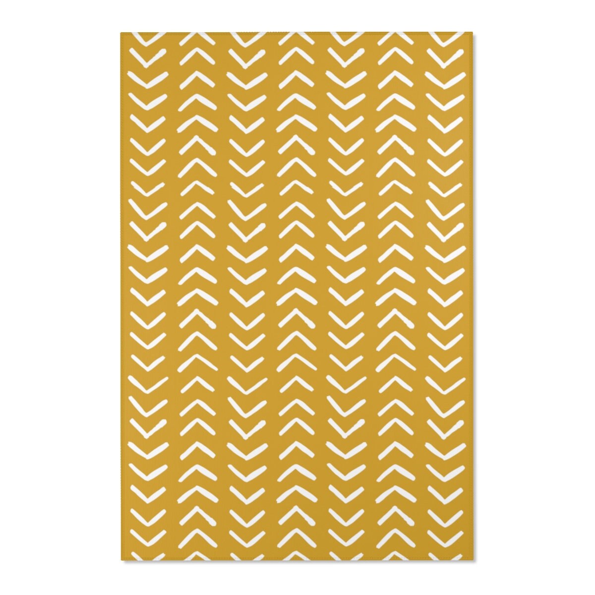Boho Rug Mudcloth Chevron Pattern Mustard Area Rug Modern Etsy