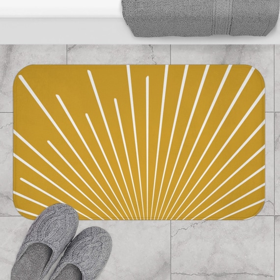 Yellow Sunburst Bath Rug