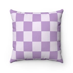 Checkered Throw Pillow, Purple Danish Pastel Room Decor Pillow Cover, Y2K Decor, Cute Indie Room Decor, Aesthetic College Dorm Decor
