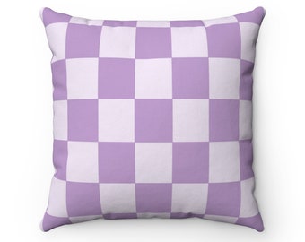 Checkered Throw Pillow, Purple Danish Pastel Room Decor Pillow Cover, Y2K Decor, Cute Indie Room Decor, Aesthetic College Dorm Decor