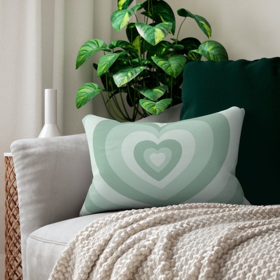 Sage Green Hearts Lumbar Pillow, Aesthetic Boho Decorative Pillow, Danish  Pastel Room Decor, Y2K Decor, Cute Indie Room Decor Aesthetic Dorm - .de