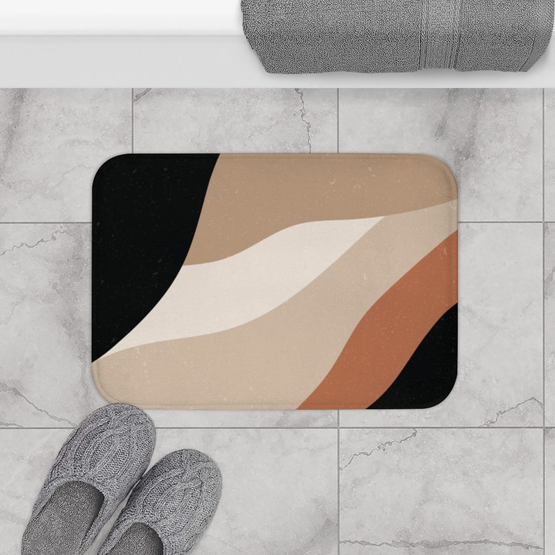 Abstract Art Bath Mat Non-slip Modern Boho Chic Bath Rug in - Etsy