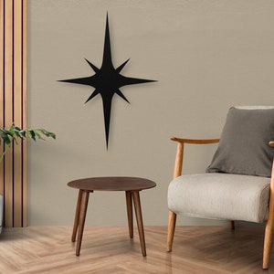 Mid Century Modern Metal Wall Art, Atomic Starburst Abstract Shapes Mcm Retro Large Metal Wall Sign, Vintage Style Decor, Steel Art Outdoor