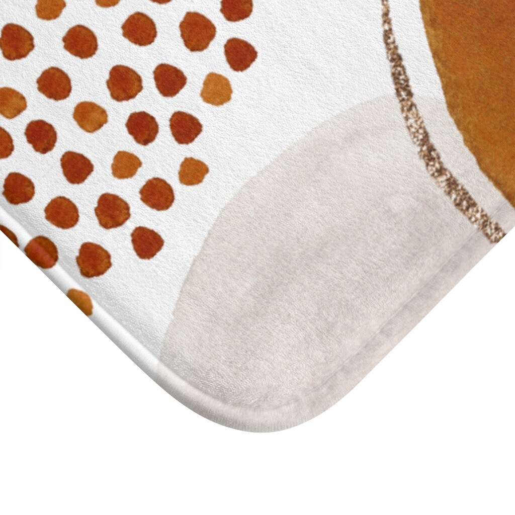 Abstract Art Bath Mat Modern Boho Chic Bath Rug W/ Organic Etsy