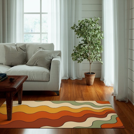 Retro Rug, 70s Rug, Funky Rug, Trippy Rug, Hippie Rug, Colorful Psychedelic Area Rug, Abstract Groovy Boho Rug, Bedroom Living Room Art Rug