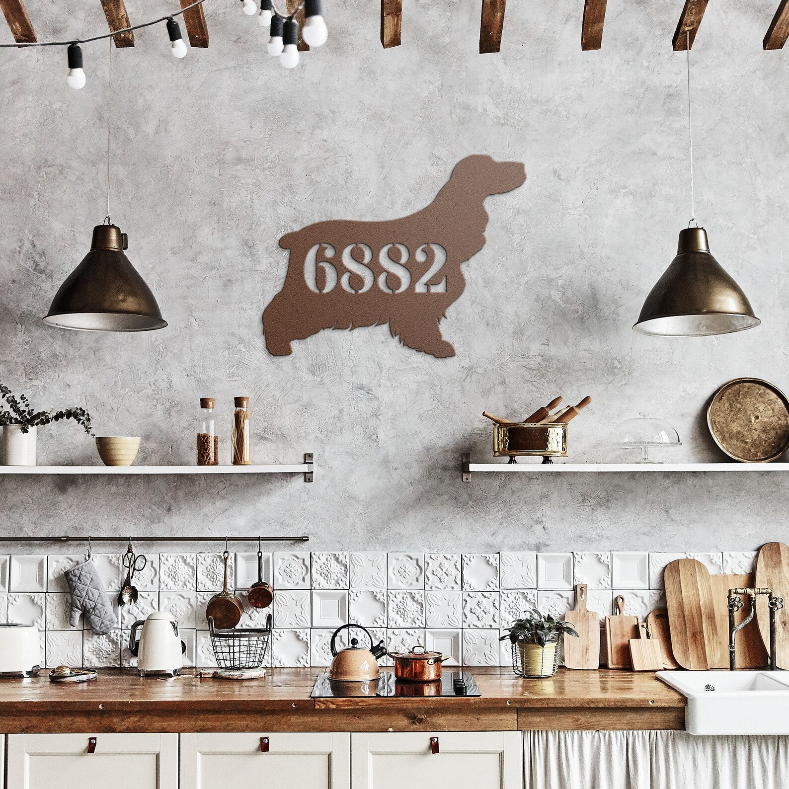 Cocker Spaniel Custom House Number Sign, English Cocker Spaniel Gifts ...