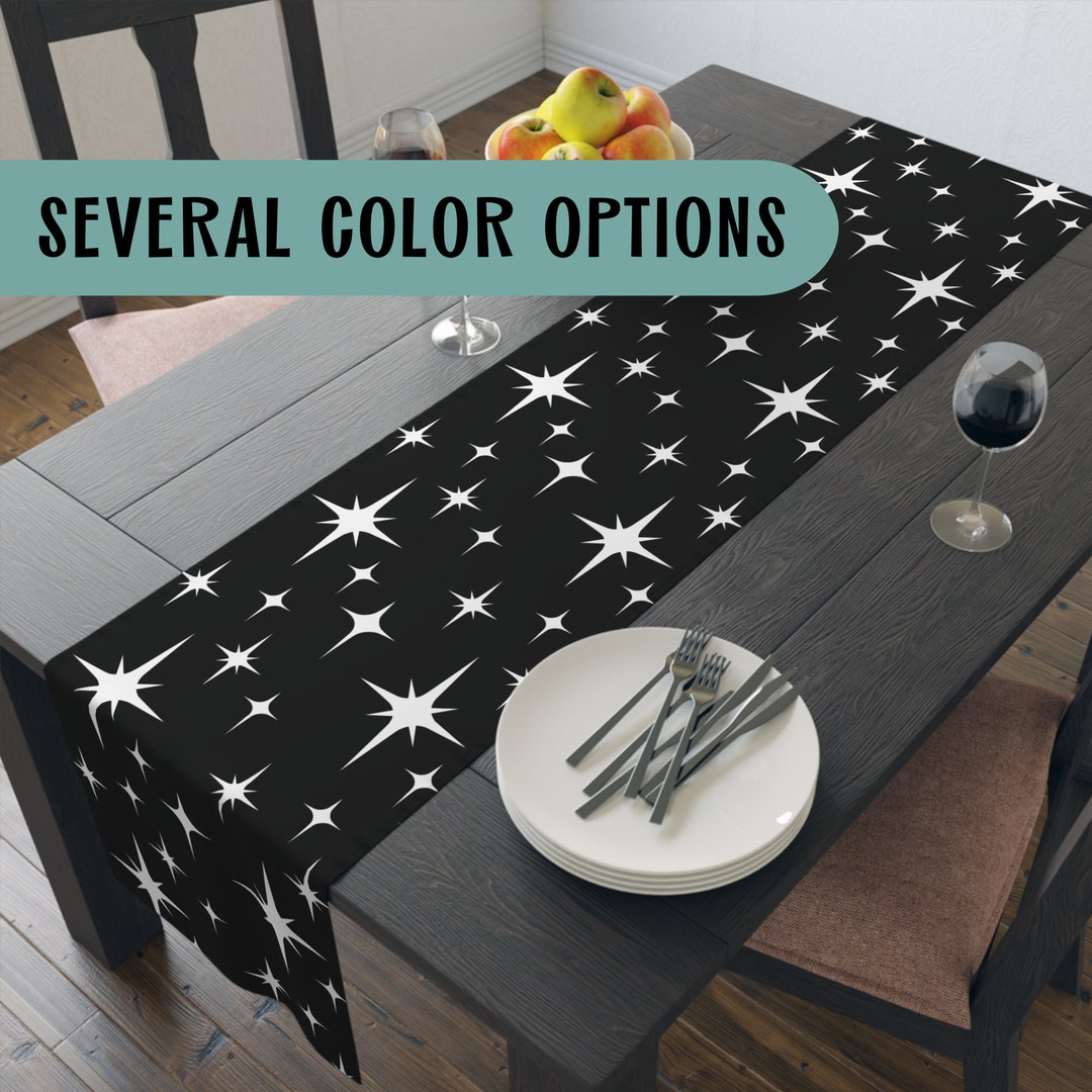 Mid Century Modern Table Runner, Atomic Starburst Retro Kitchen, Gifts ...