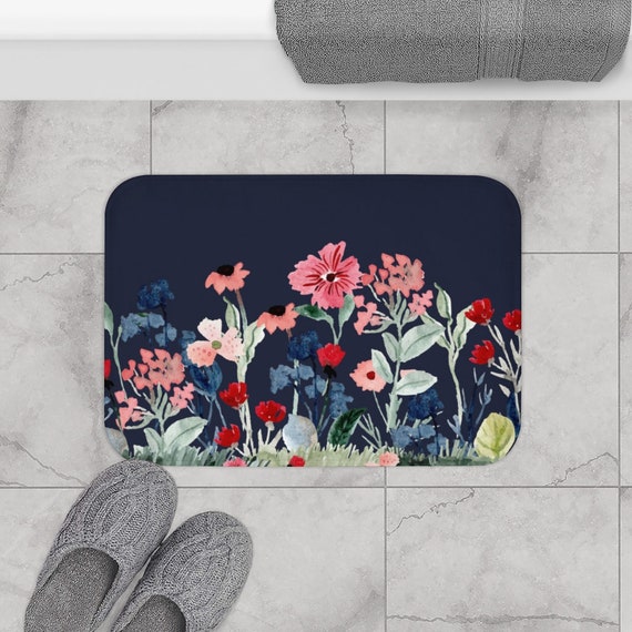 Navy outlet bath mat