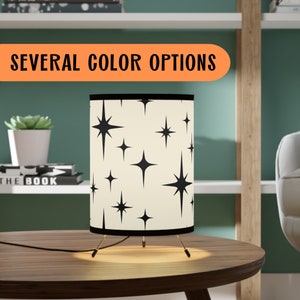 Mid Century Modern Table Lamp, Atomic Starburst Retro Lamp, Midcentury Funky Tripod Desk Lamp, Mcm Bedside Lamp, Atomic Lamp, Mid Mod Decor