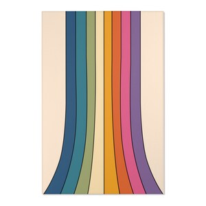 Retro Rug, 70s Rug, Funky Rug, Trippy Rug, Hippie Rug, Retro Rainbow Area Rug, Abstract Groovy Boho Rug, Kitchen Bedroom Living Room Art Rug image 5