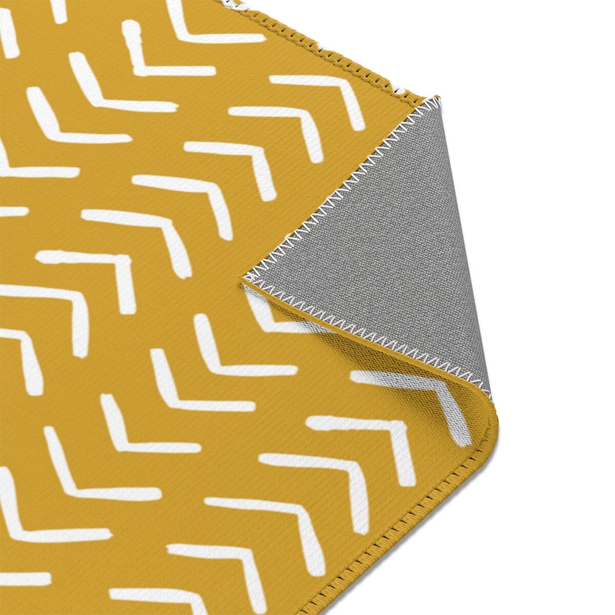 Boho Rug Mudcloth Chevron Pattern Mustard Area Rug Modern Etsy