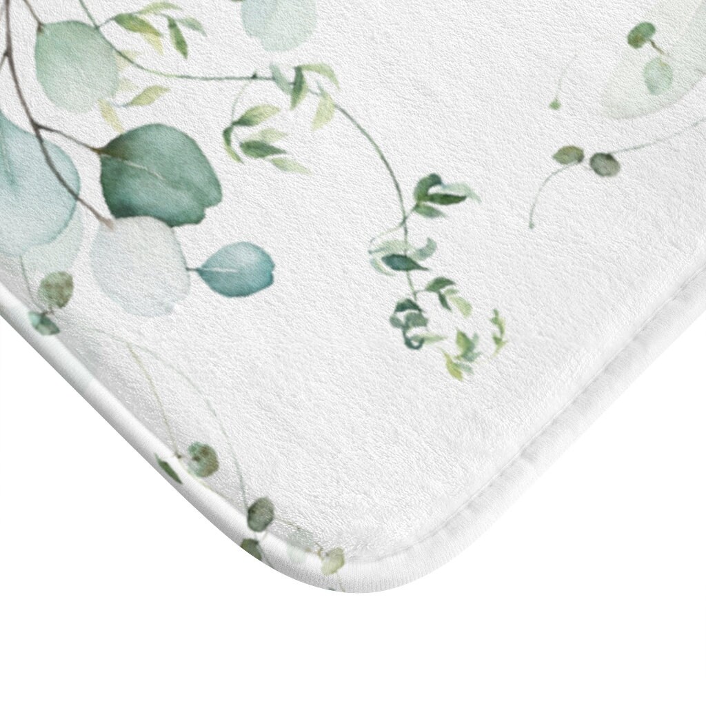 Eucalyptus Green Bath Mat Botanical and Floral Bath Rug Etsy.de