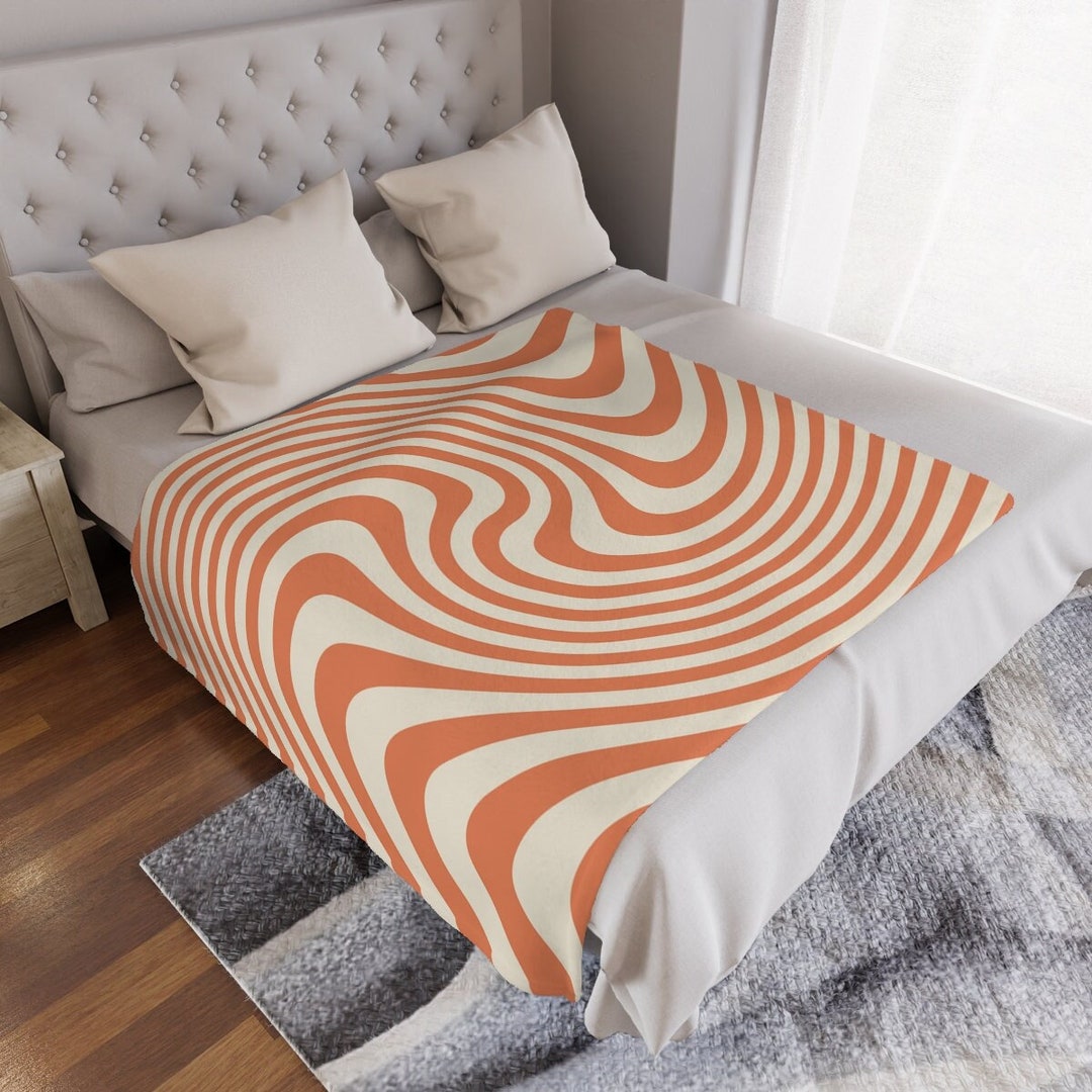Red and Yellow Abstract Optical illusion Blanket