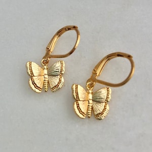 18K Gold Plated Butterfly Huggie Earrings, Butterfly Earrings, Butterfly Huggies, Dainty Earrings, Charm Earrings, Birthday Gift