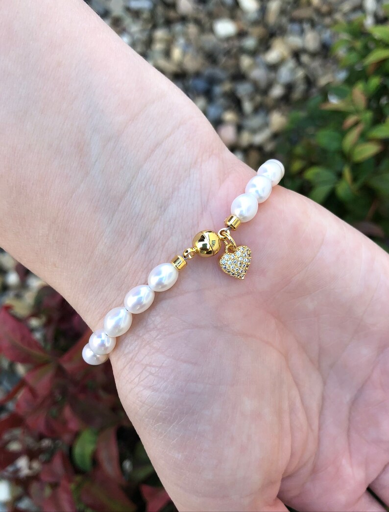 Gift Freshwater Pearl Bracelet Personalized Wedding Real Pearl Bracelet June Birthstone Gift Genuine Pearl Bracelet Bridal Gift