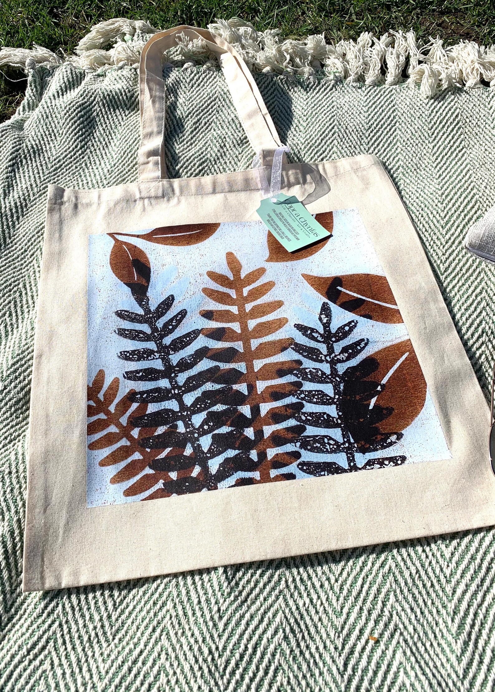 Botanical Tote Bag Leaf Art Bag Shopping Bag Gift Etsy