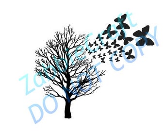 Butterfly Tree Svg Etsy