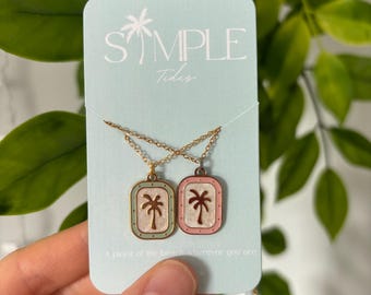 Palm Paradise Pendant Necklace: Sterling Silver, Tropical Jewelry