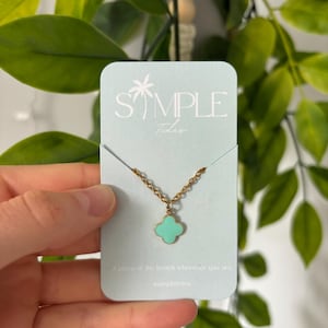 WATERPROOF clover necklace | adjustable necklace | multi color options | gold chain | trendy necklaces | van cleef dupe | summer accessories