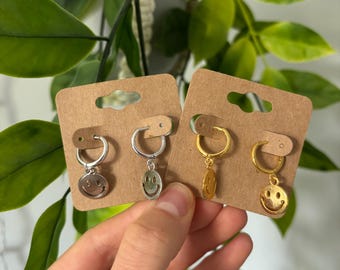 Waterproof Smile Earrings: Gold & Silver Plated Preppy Jewelry