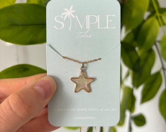 Pearl Star Necklace: 18k Gold Plated Waterproof Ocean Jewelry