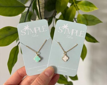 Waterproof Clover Necklace: Gold Chain, Adjustable Summer Jewelry