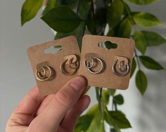 WATERPROOF dainty hoop earrings