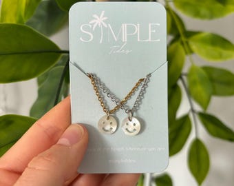 Waterproof Pearl Smiley Face Necklace