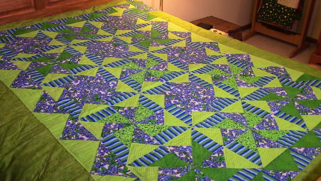 Lime Green Wall Quilt, Comforter for Log Cabin or Weekend Retreat. - Etsy