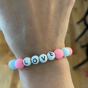 Love bracelet / colorful bracelet / stretch bracelet / beaded bracelet /